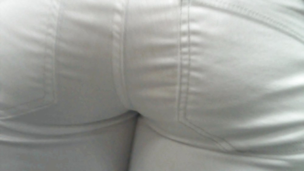 Nice Sexy Ass Butt In White Jeans Looking Good 269444