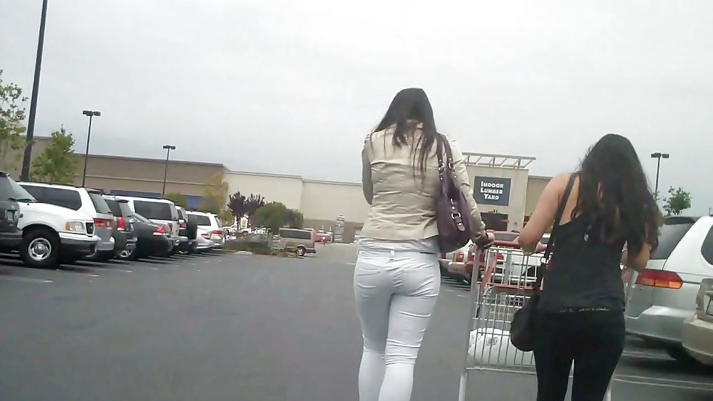 Nice sexy ass & butt in white jeans looking good #4209594