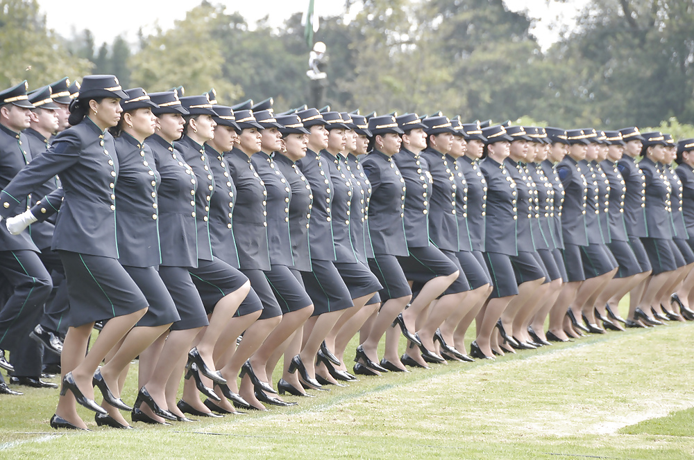 Mujeres en pantimedias y uniforme
 #18494147