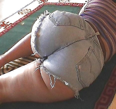 Erotogenic Very short denims- no pantys- however no porn