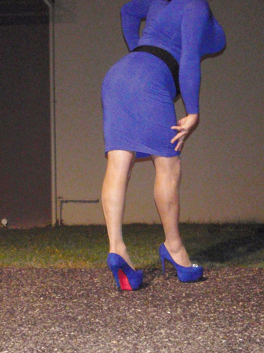 Xdresser Roxxi in my new blue platforms and pencil dress #17970320