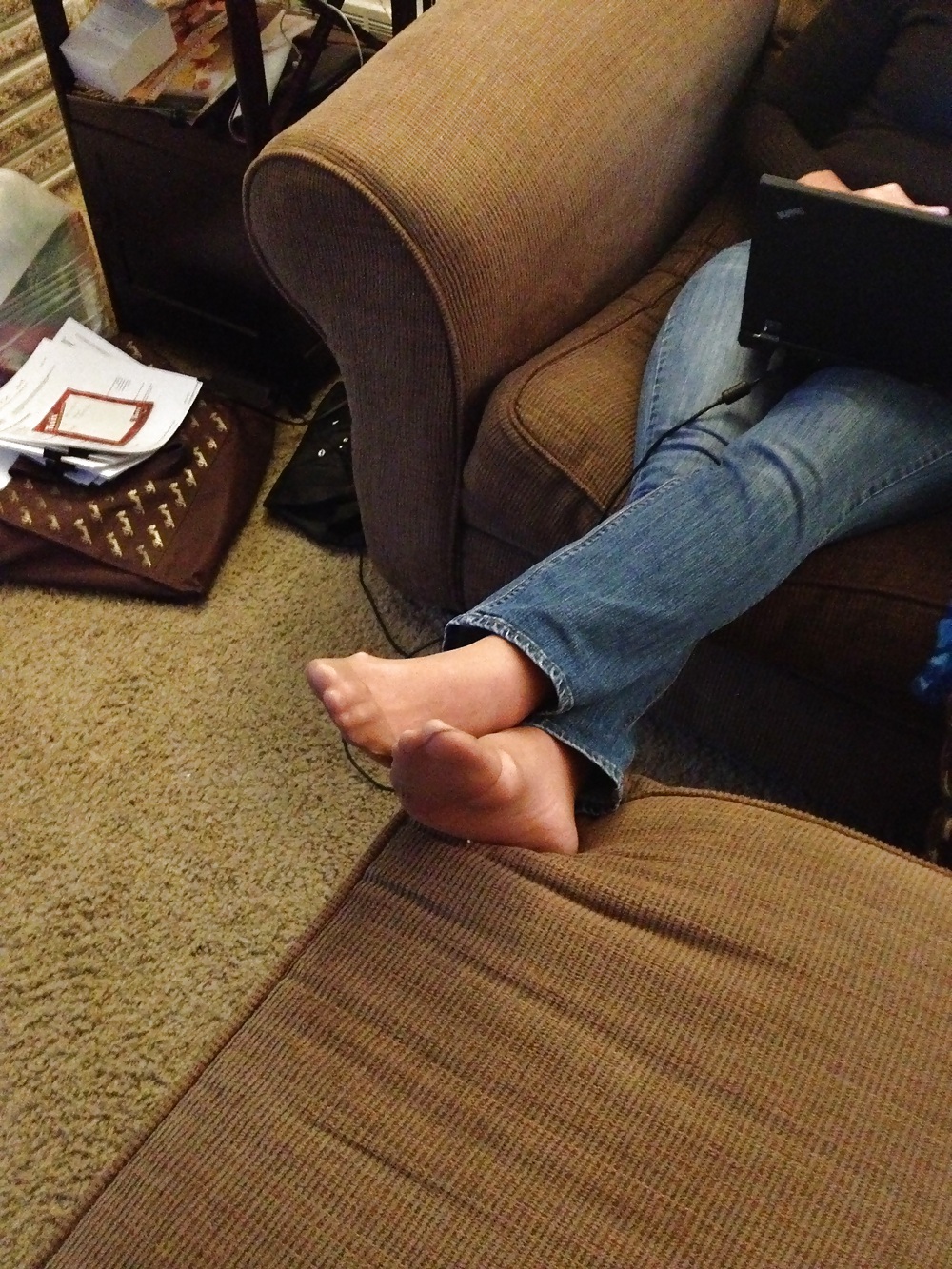 More candids of my pantyhose feet and toes. #22749793
