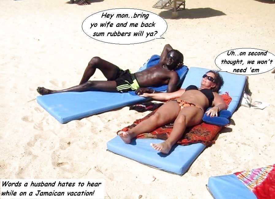 Interracial Vacation Beach Cuckold Caps  #11849532