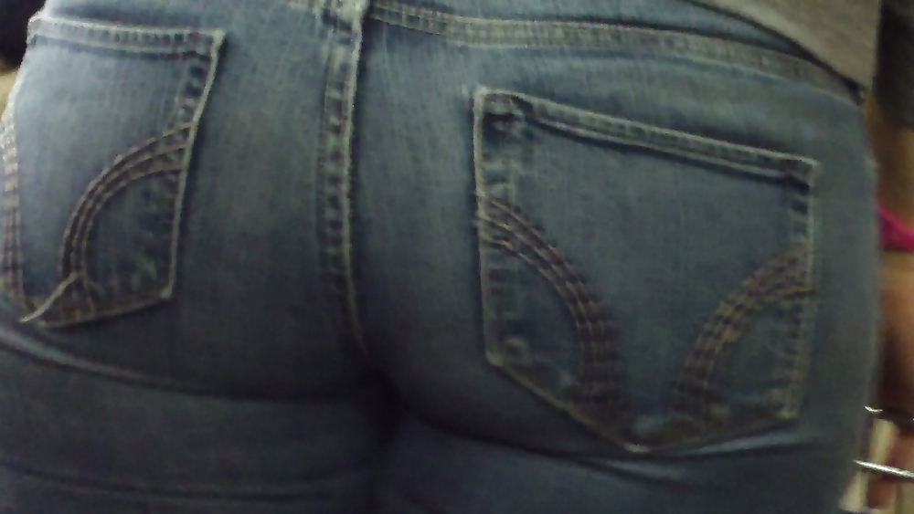 Sexy teen nice big fat ass & butt in tight jeans #7200199