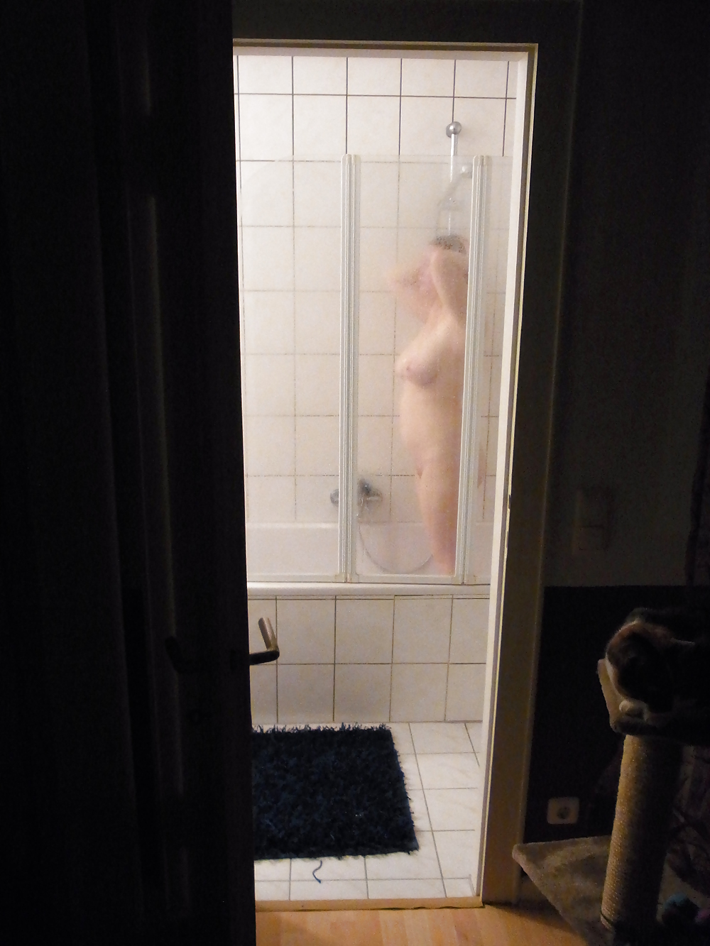 Chubby redhead Part14 saggy tit fatty under the shower #13785326