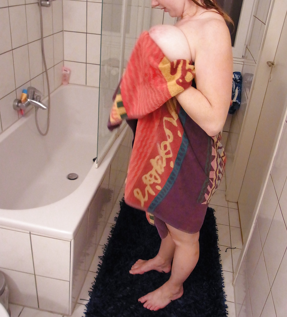 Chubby redhead Part14 saggy tit fatty under the shower #13785795