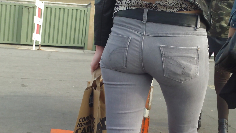 Following teen butts & ass in tight jeans  #6473953
