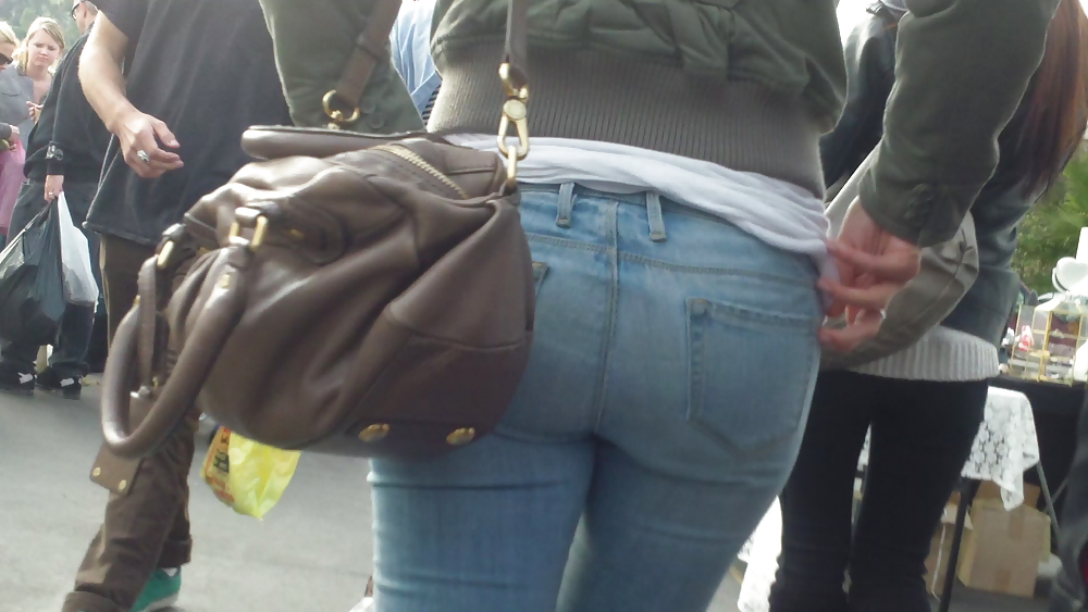 Following teen butts & ass in tight jeans  #6473959