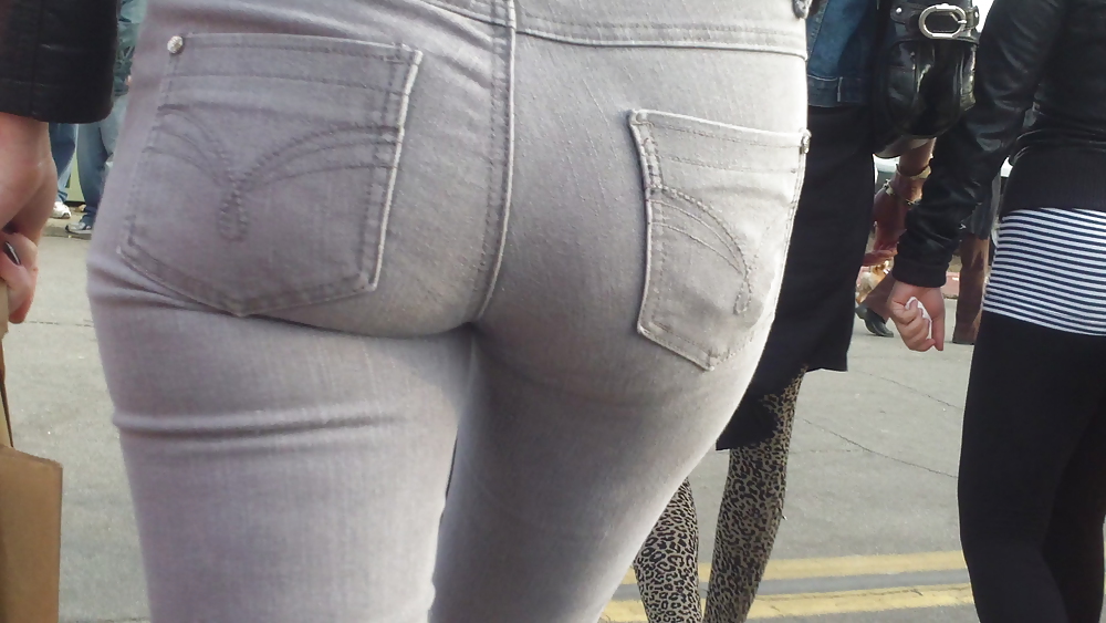 Following teen butts & ass in tight jeans  #6474000