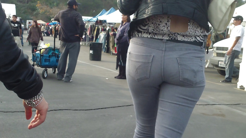 Following teen butts & ass in tight jeans  #6474043