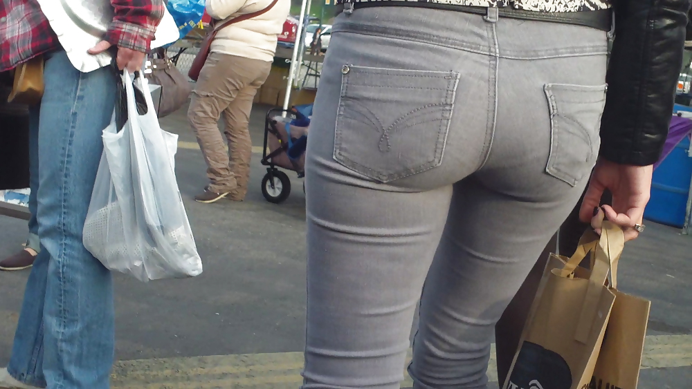 Following teen butts & ass in tight jeans  #6474179