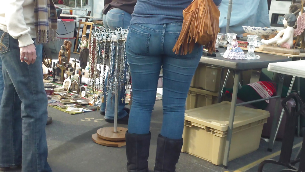 Following teen butts & ass in tight jeans  #6474204