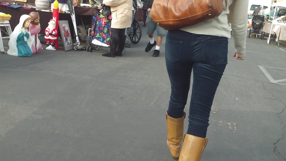 Following teen butts & ass in tight jeans  #6474290