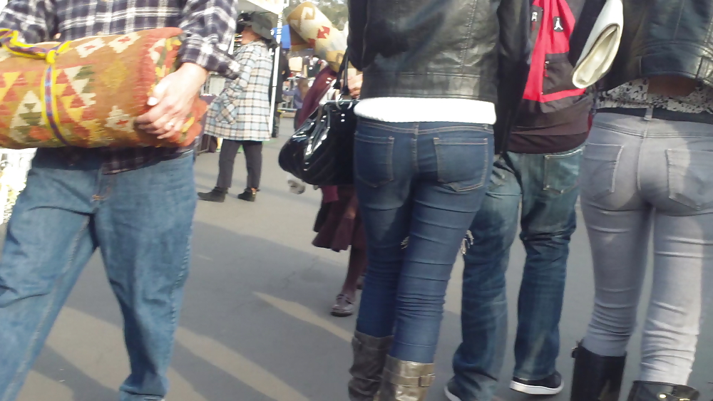 Following teen butts & ass in tight jeans  #6474304