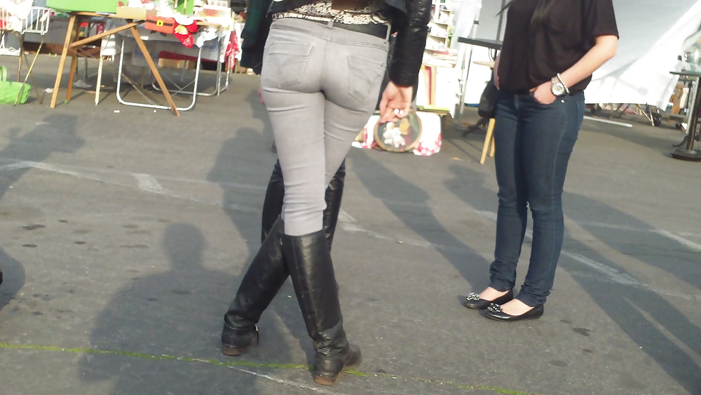 Following teen butts & ass in tight jeans  #6474348