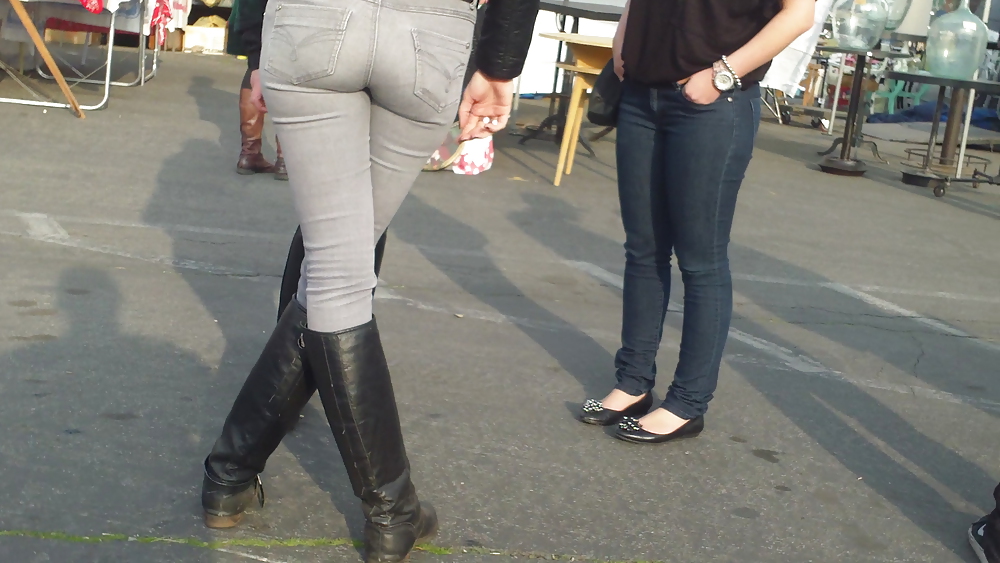 Following teen butts & ass in tight jeans  #6474465