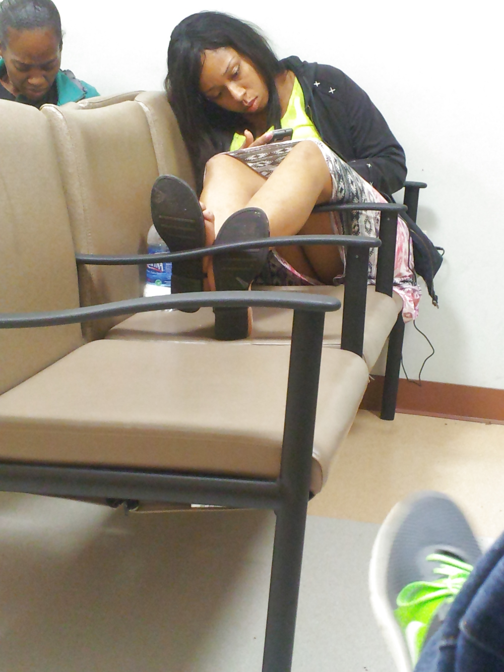 Cute Black Girl in Waiting Room #13898176