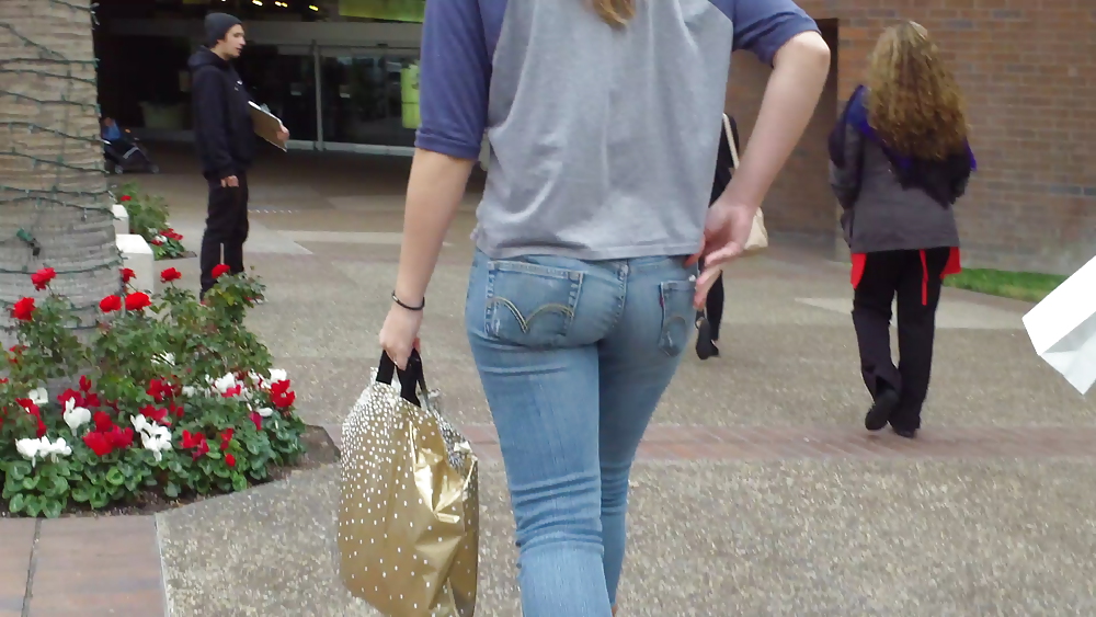 Teen ass & butt in blue jeans looking sexy #6511017