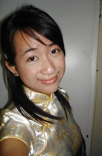 Single Western girl in Satin Cheongsam #17133137