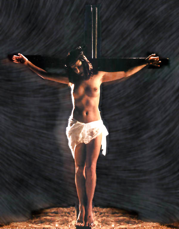 Crucified girl and teen #8058253