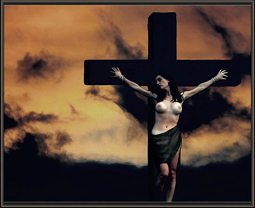 Crucified girl and teen #8058277