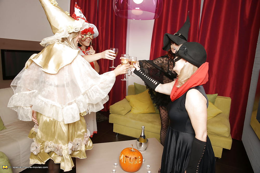 Old moms fuck young girls at lesbian Halloween party PART 1 #21899601