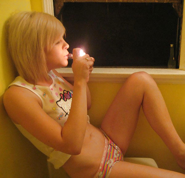 Blonde teen Smoking #9336124
