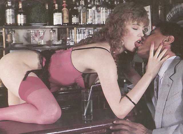 Brunette taking a black cock in the bar #8645339