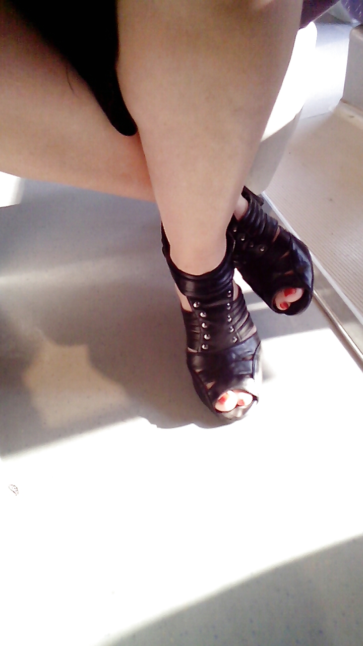 Candid feet of train mate : Eva #19446825