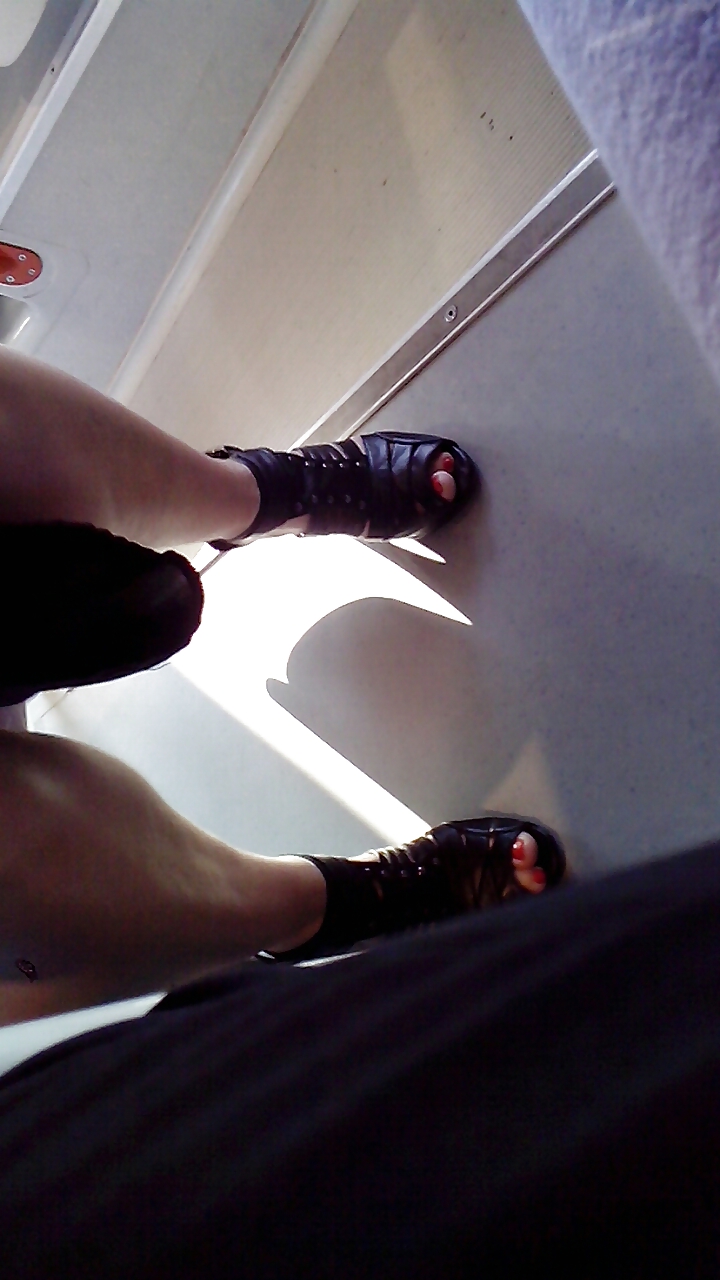 Candid feet of train mate : Eva #19446841