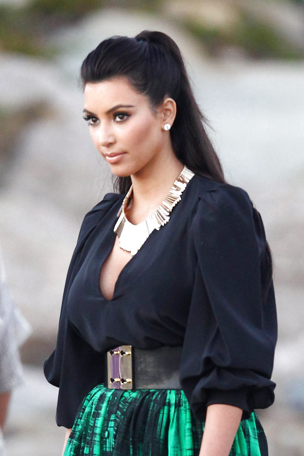 Kim Kardashian at a beach photoshoot in Los Angeles