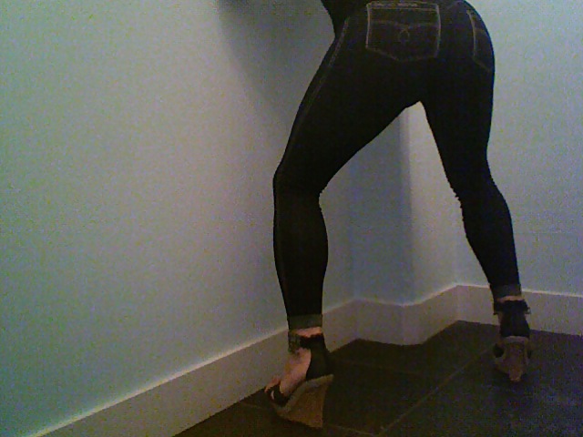 More jeans legging!!! showing my nice round bubble ass!! #14753172