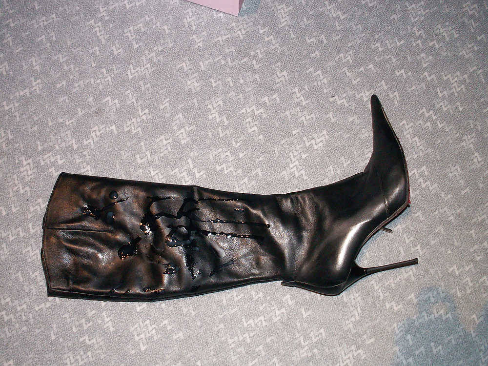 Geile High Heel Stiefel Vollgespritzt (vorher Nachher) #15995245