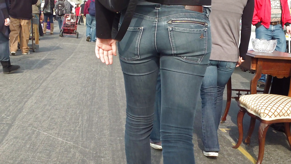 Sexy tall teen butt & ass in blue jeans #10618161