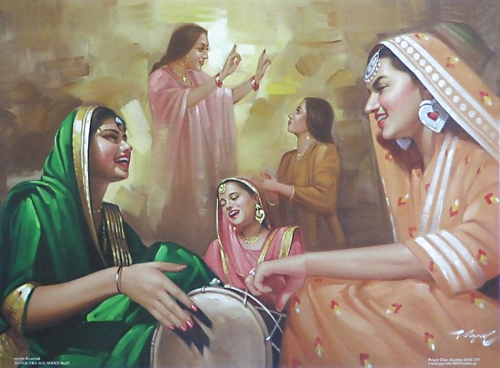 Peintures Indiennes: Les Femmes Rajasthani 01 #2507984