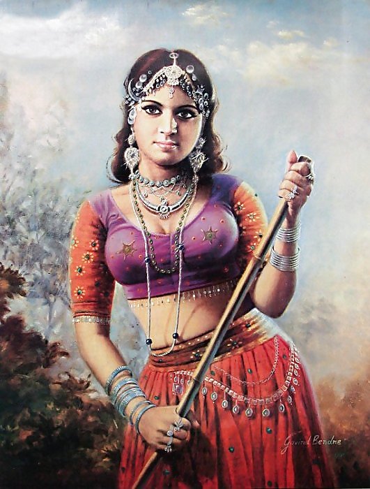 Peintures Indiennes: Les Femmes Rajasthani 01 #2508027