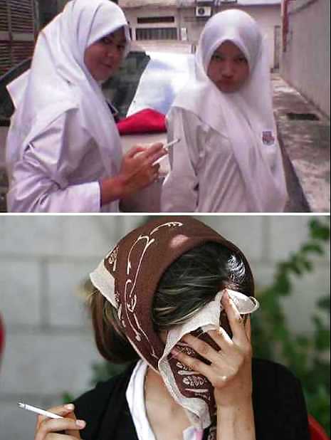 Smoking- hijab niqab jilbab arab  #17443821