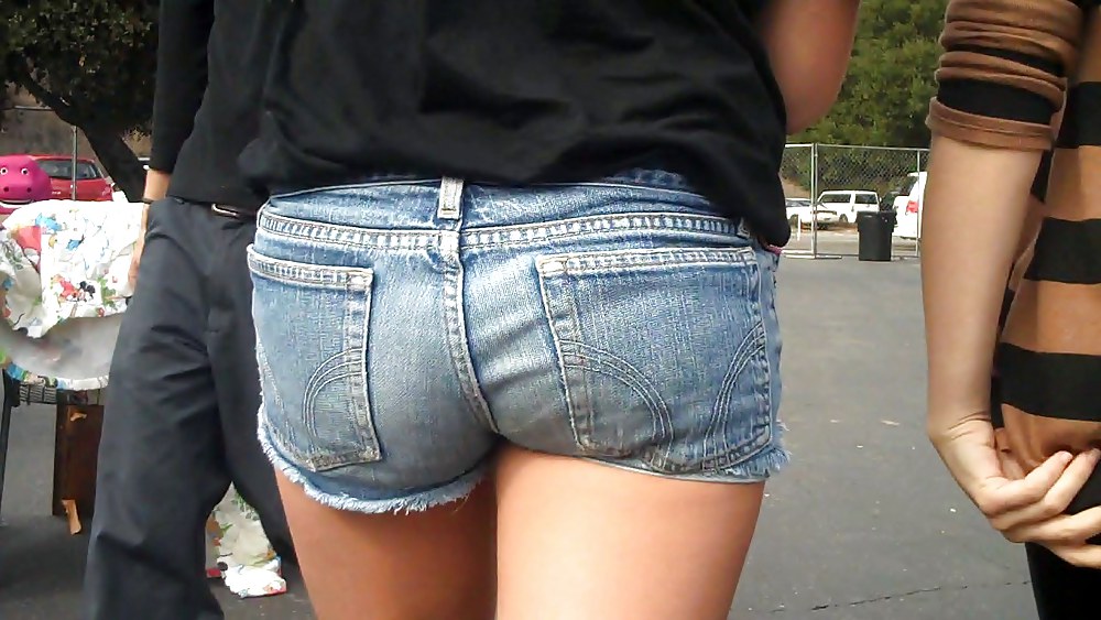 Teen ass & butt in blue jeans shorts #6176716