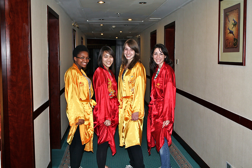 2 or more girls in Satin robe or Kimono #17133510