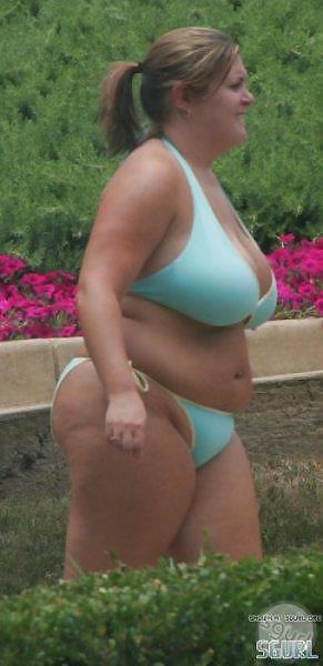 Bbw in public in bikinis or non fitting clothes #9163012