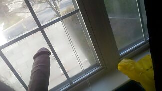 Flashing my cock at the window #9732315
