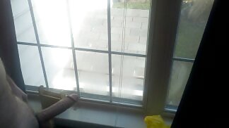 Flashing my cock at the window #9732360