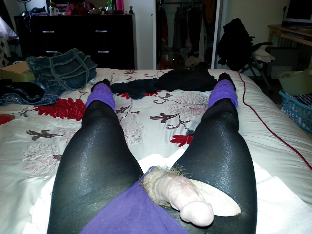 Love my black tights, purple leo and purple legwarmers #18968636