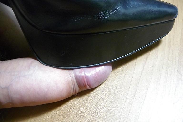 Cock under black high-heeled boots #1601395