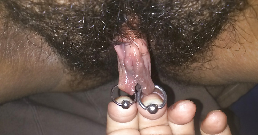 Fingering my juicy pierced hairy pussy #9316504