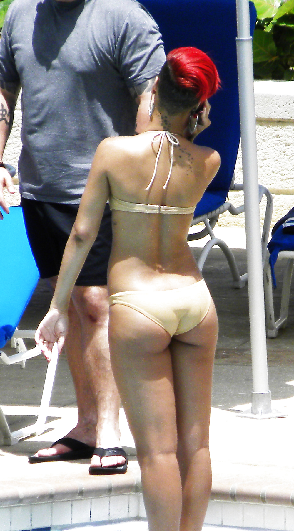 Rihanna bikini in Barbados SEE HER ASSCRACK #10411265