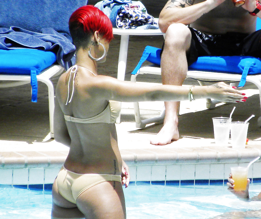 Rihanna bikini in Barbados SEE HER ASSCRACK #10411373