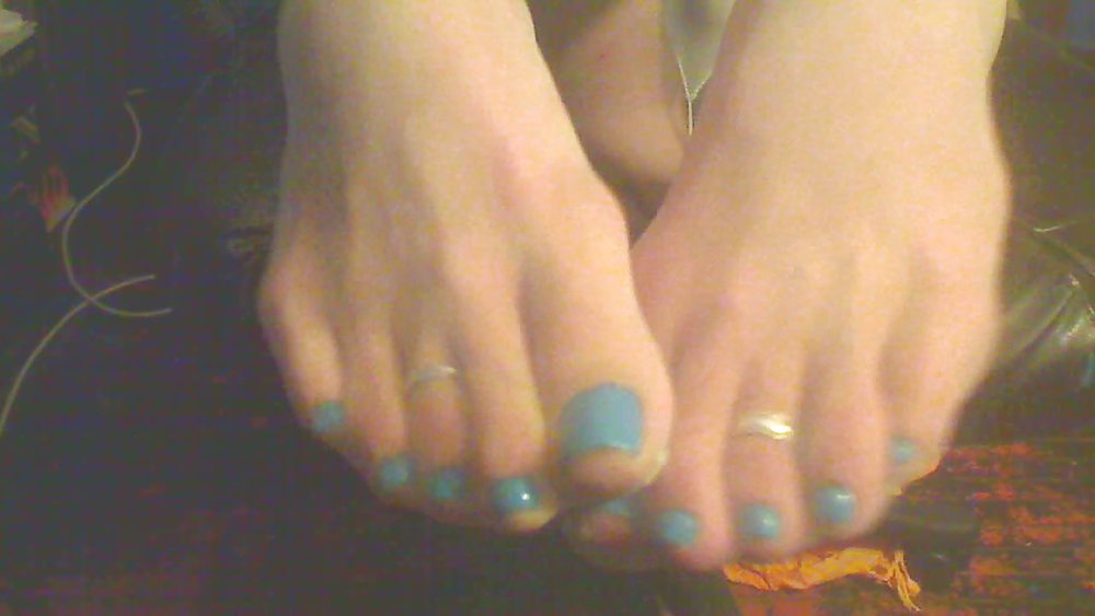 Amateur femme boy in white nylons and blue toes #13019118