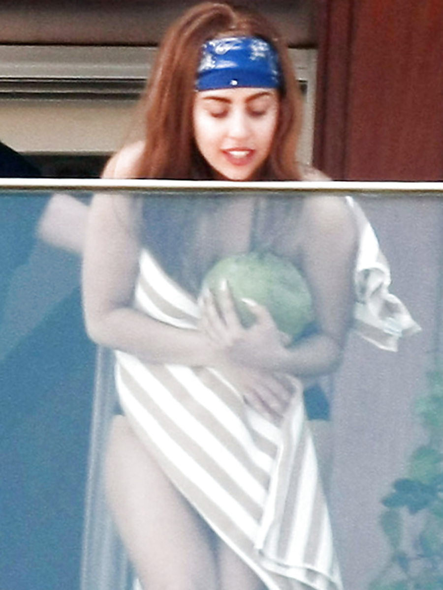 Lady Gaga Goes Nearly Nude on Hotel Balcony #17503898