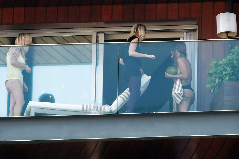 Lady Gaga Goes Nearly Nude on Hotel Balcony #17504005